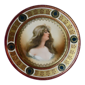 Antique Decorative Round Austria Bee Hive Portrait Plate