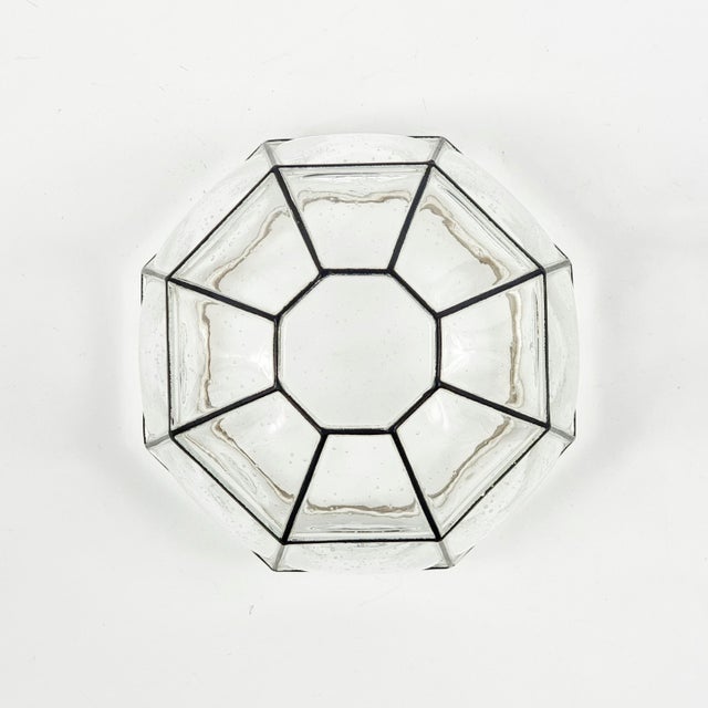 Mid-Century Modern Glass and Brass Ceiling Ligh from Limburg, Germany, 1960s For Sale - Image 9 of 13