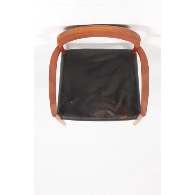 Mid-Century Teak and Patinated Leather Sofa by Niels Otto Møller for J.L. Møllers, 1960s For Sale - Image 9 of 10