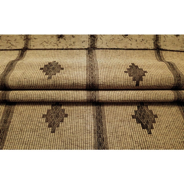 Vintage Berber Tuareg Mat in Rush and Leather, 1984 For Sale - Image 4 of 8