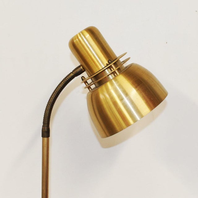 Gold Vintage Swedish Floor Lamp attributed to Belid, 1970s For Sale - Image 8 of 10