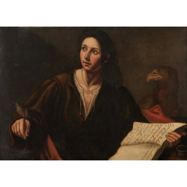 Florentine School Artist, Saint John the Evangelist, 17th Century, Oil on Canvas, Framed For Sale - Image 6 of 8