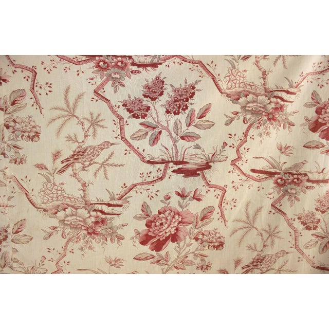 Vintage 1900s French Pink Chinoiserie Design Faded Panel Fabric Chairish