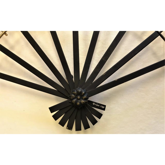 1980s Curtis Jere Signed Decorative Metal Fan Circa 1987 For Sale - Image 5 of 8