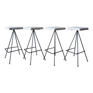 Iron Bar Stools - Set of 4 For Sale