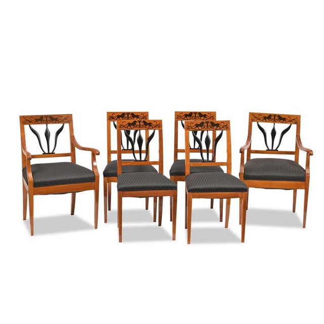 Biedermeier Chairs and Armchairs, Set of 6 For Sale - Image 13 of 13