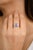 1.5 Ctw Emerald Cut Blue Sapphire Diamonds Wedding Ring Size 6 For Sale - Image 4 of 9