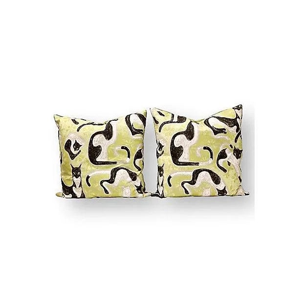 Sanderson & Sons Omega Cats Pillows, Pr For Sale - Image 4 of 4