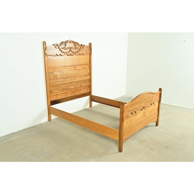 Victorian Antique Victorian Carved Oak Full Size Bed, Circa 1890s For Sale - Image 3 of 12
