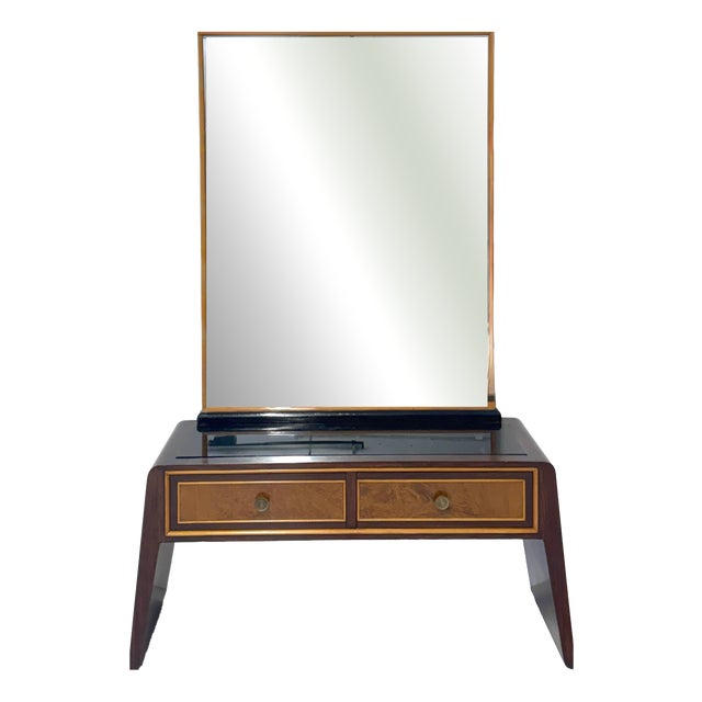 Vintage Dressing Table with Mirror by Paolo Buffa, 1950s For Sale