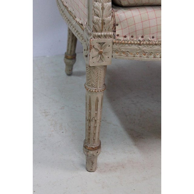 Louis XVI 19th Century Wing Chair For Sale - Image 9 of 14