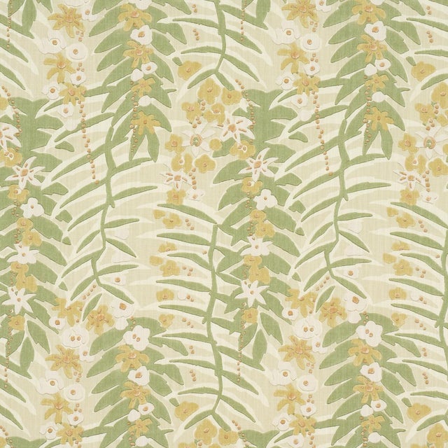 SAMPLE - Schumacher Ashbee Botanical Fabric In Citron For Sale