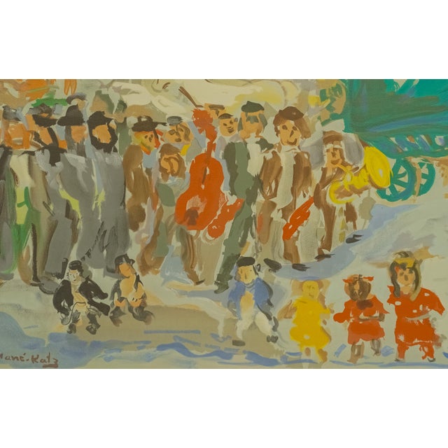 The School of Paris Large 1966 Emmanuel Mané-Katz Judaica Lithograph "Ancêtres De Stempeniou" (Stempeniou's Ancestors) For Sale - Image 3 of 7