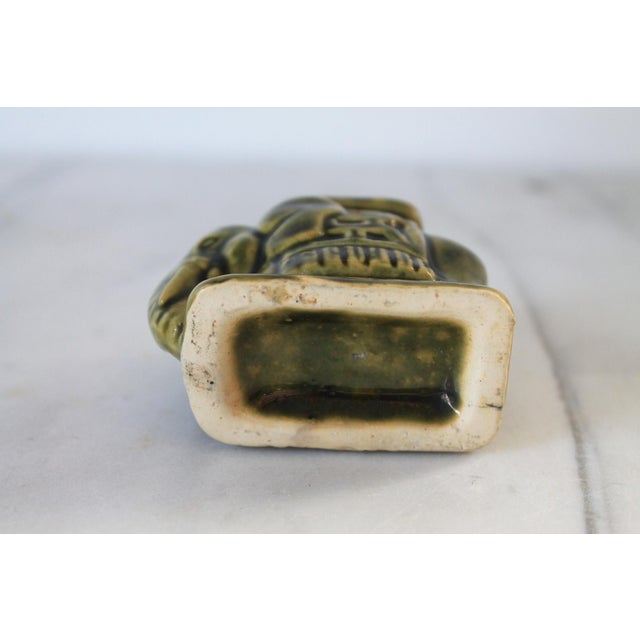Vintage Green Ceramic Elephant Toothpick Holder For Sale - Image 11 of 11