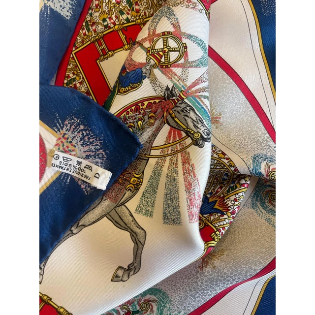 1990s Scarf Silk Hermes Feux D’artifice Gavroche Soie 1999 For Sale - Image 5 of 6