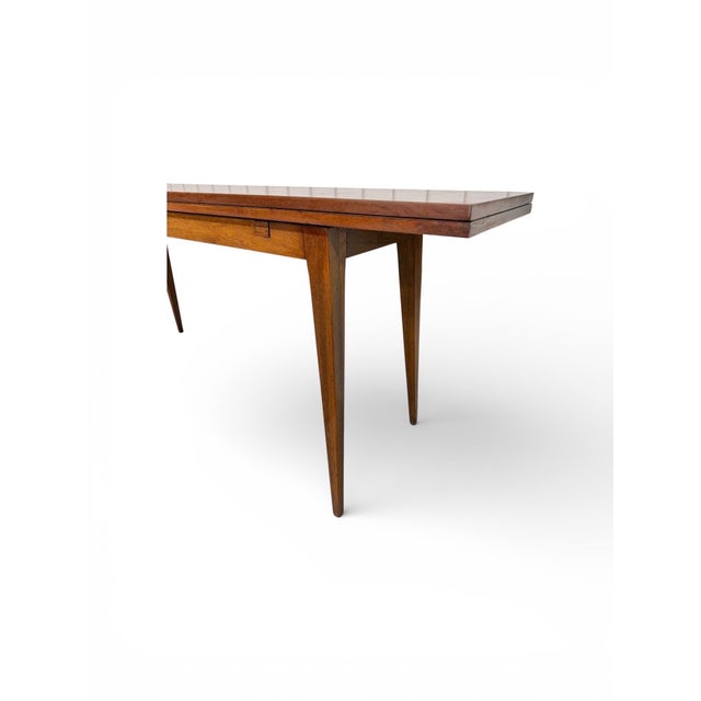 Brown Mid-Century Modern Dunbar Flip-Top Walnut Dining / Console Table For Sale - Image 8 of 9