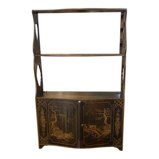 Early 20th Century Small Chinoiserie Style Wall Shelf With Cabinet For Sale