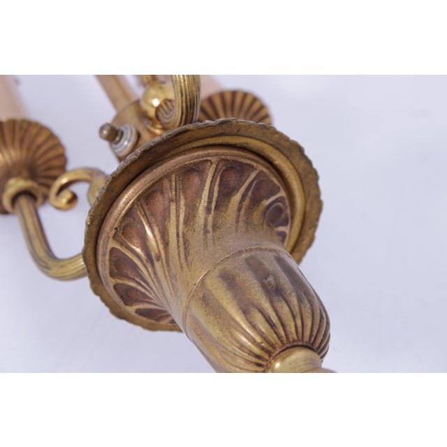 Vintage Marble & Brass 3 Light Table Bouillotte Lamp For Sale - Image 11 of 16