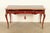 1980s John Widdicomb French Louis XV Red Lacquered Leather Top Bureau Plat Desk With Mounted Bronze Ormolu For Sale - Image 5 of 13