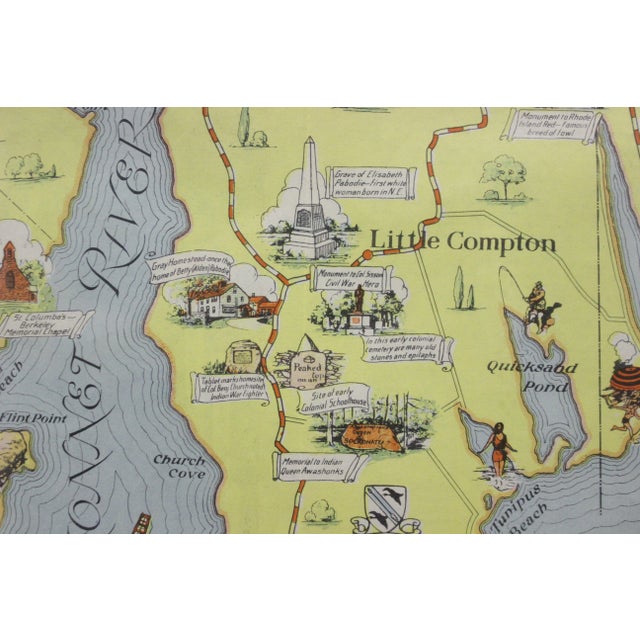 Mount Hope Bridge, Bristol, Rhode Island Map, 1933 For Sale In New York - Image 6 of 7