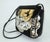 Mid-Century Modern Moon Bags by Patricia Smith Needlepoint Leather & Hand Painted Lacquer Wood Handbag For Sale - Image 3 of 15