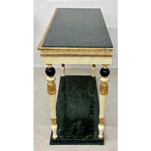 Pair of Swedish Neoclassical Maison Jansen Marble-Top Console Tables, French For Sale In New York - Image 6 of 12