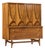 Broyhill Brasilia Mid Century Walnut and Brass Gentleman's Chest Highboy Dresser For Sale