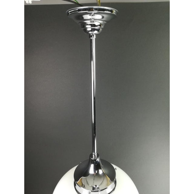 1930s Bauhaus Opal Hanging Lamp For Sale - Image 5 of 10