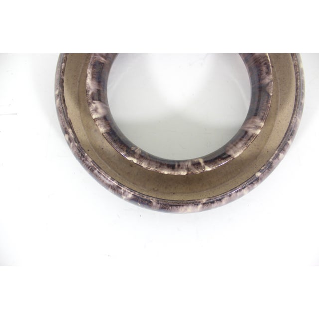 Ceramic Large Vintage Pansy Ring German Pottery Ikebana Flower Frog Vase, Circular Ceramic Holder For Sale - Image 7 of 9