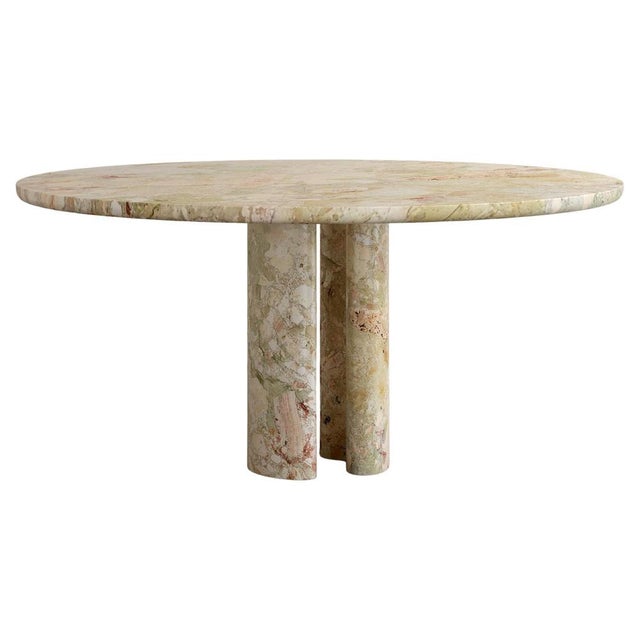 Stone Roman Dining Table III in Verde Breccia Marble by Paloma Editions For Sale - Image 7 of 7
