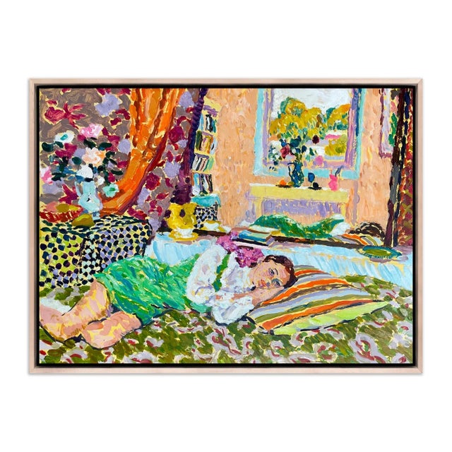 Hugo Grenville An Autumn Afternoon by Hugo Grenville in Maple Frame, Art Print on Canvas For Sale - Image 4 of 4