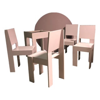 Bossche School Dining Set by Jan Verbeek, 1970, Set of 5 For Sale