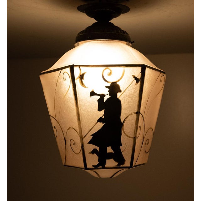 Art Deco Hexagon Hall Lamp Night Watcher, Germany, 1920s For Sale - Image 9 of 10