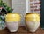 19th century PAIR Set 2 French Confit Pot Yellow Glazed Pottery Provincial. Direct from France, this is for two antique...
