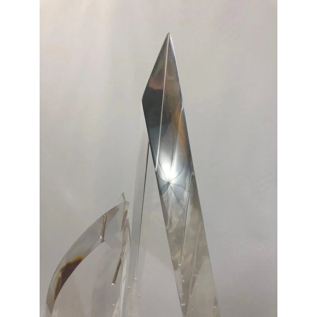 1990s Eye Catching Lucite Sailboat Sculpture For Sale - Image 10 of 11