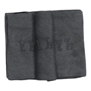 19th Century Antique French Linen Napkins - Set of 8 For Sale