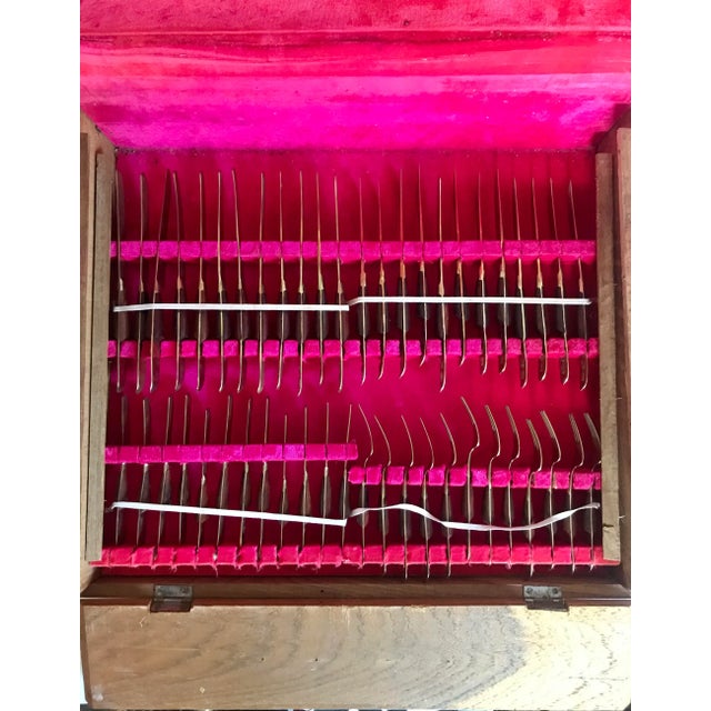 Mid-Century Modern Thai Siam Buddha Brass and Rosewood Flatware Set of 142 For Sale - Image 4 of 13