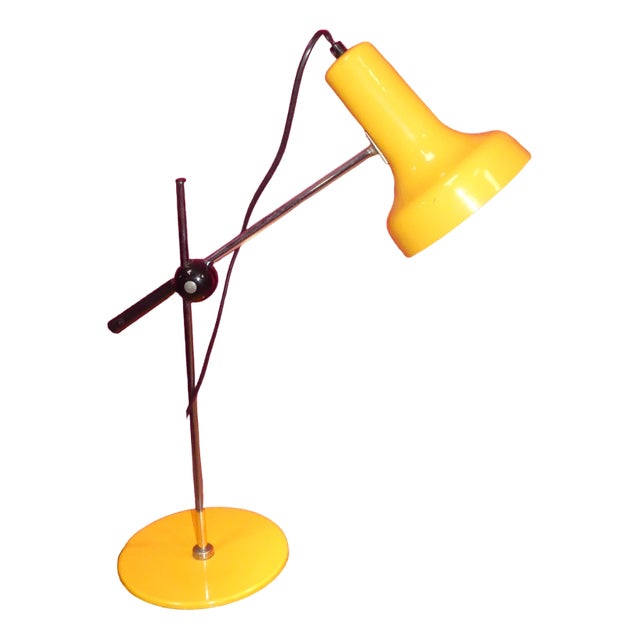 Space Age Desk Lamp with Yellow Ball Joint, 1970s For Sale