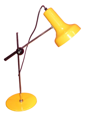 Space Age Desk Lamp with Yellow Ball Joint, 1970s