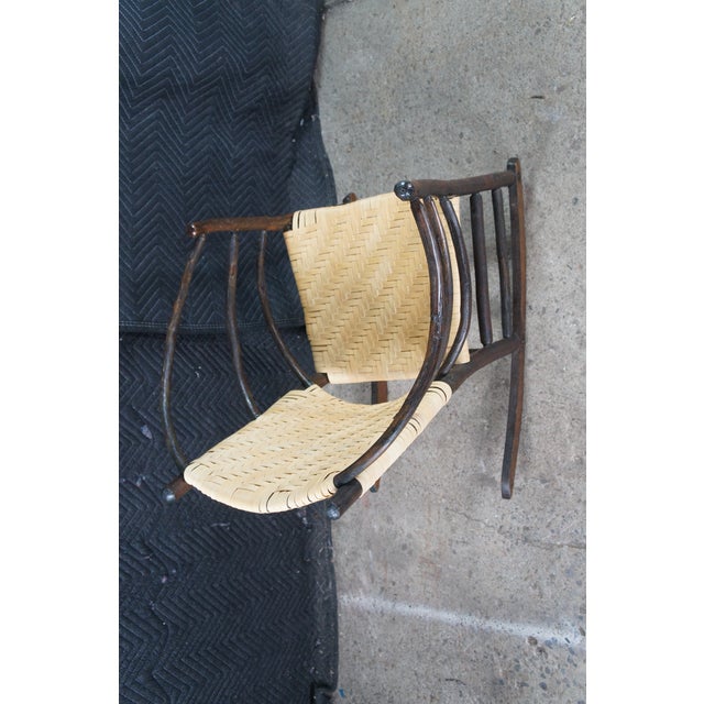 Early 20th Century Antique Stamped Old Hickory Andrew Jackson Rattan Adirondack Lodge Rocking Chair For Sale - Image 5 of 12
