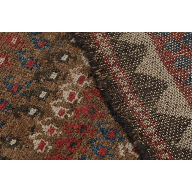 Textile Antique Persian Rug in Brown With Colorful Geometric Patterns, From Rug & Kilim For Sale - Image 7 of 7