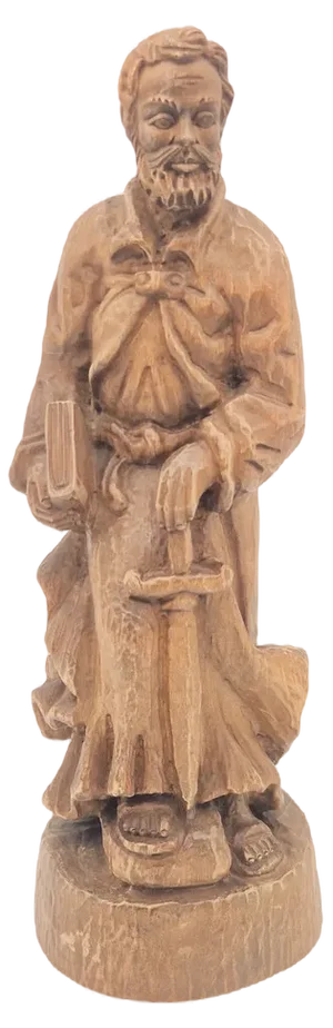 Carved Wooden Figure of Saint Boniface, 1950s-1960s