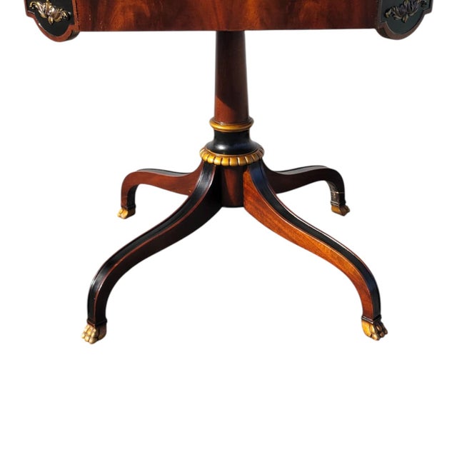 19th C Flame Mahogany Regency Side Table Center Table by Wyman Furniture For Sale - Image 10 of 17