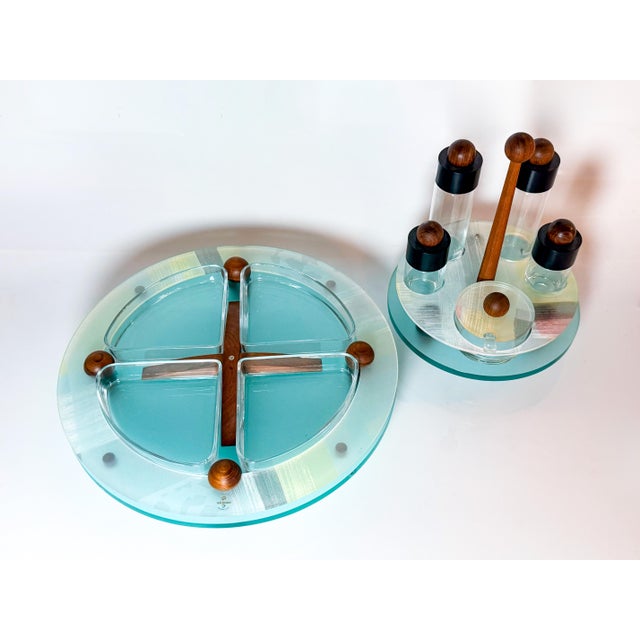 Appetizer Tray and Condiment Set by Ennio Pasini for Rede Guzzini, 1980s, Set of 2 For Sale - Image 4 of 18