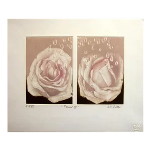 1981 "Peneul II" Roses Still Life Mezzotint by GH Rothe