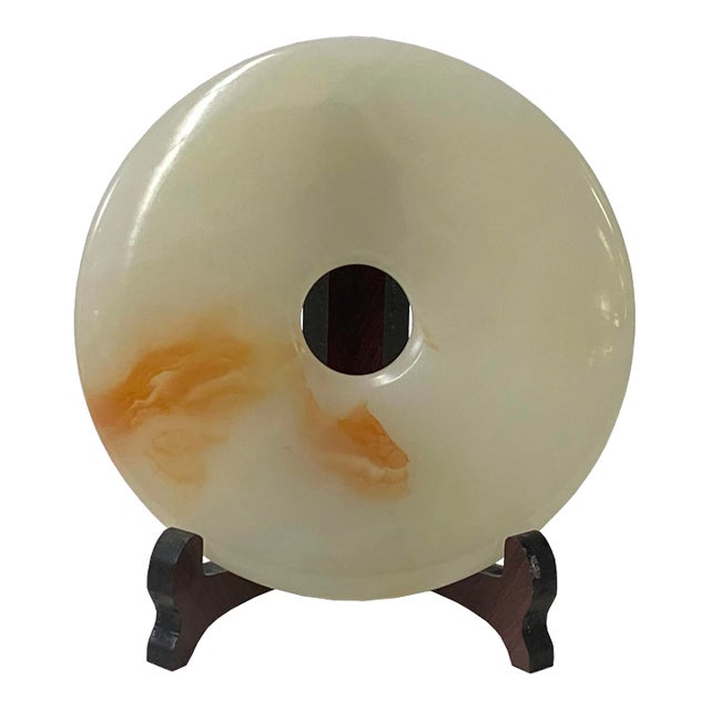Natural White Brown Onyx Stone Round Fengshui Home Decor Display For Sale