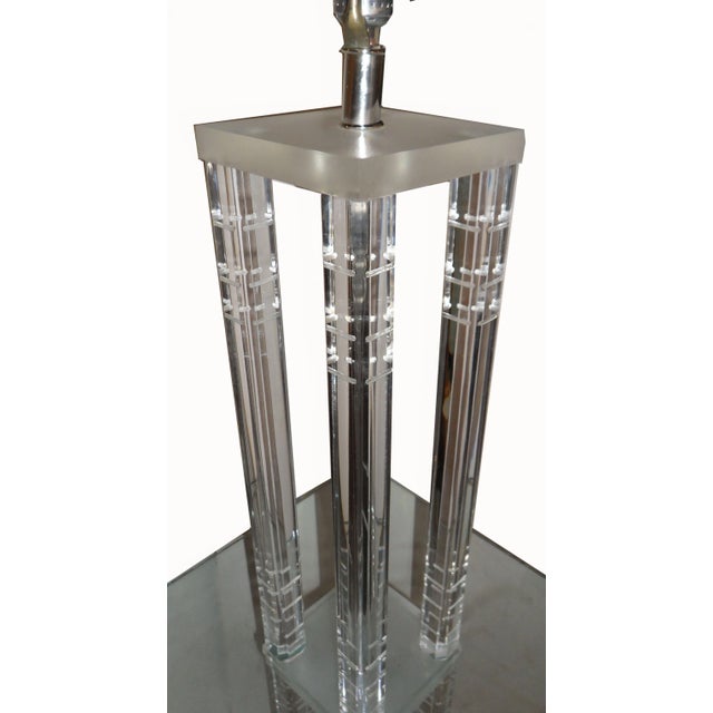 Square Lucite Floor Lamp For Sale In Miami - Image 6 of 6