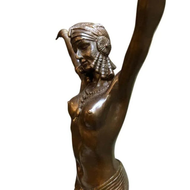 Art Deco Style Bronze Ballerina on Marble Base by J. B. Deposee For Sale - Image 3 of 13