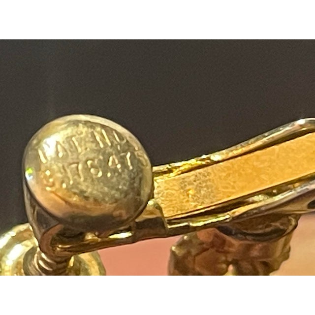Gold 1960s Ballou company/B.A. Ballou & Co. Gold Plated Earrings and Clear Unmarked Cz Tennis Bracelet, 3 Pieces For Sale - Image 8 of 8