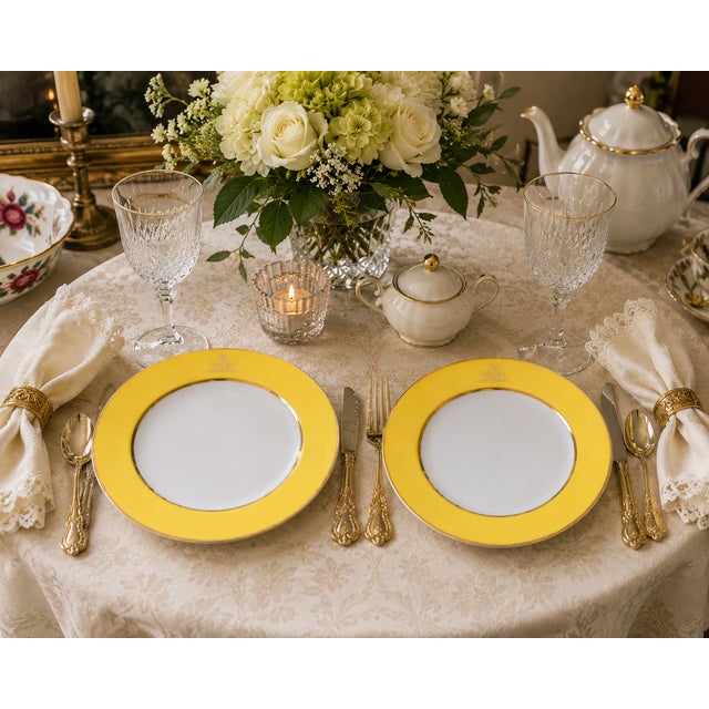 BERNARDAUD LIMOGE CHARGERS "SANDY LANE" RESORT BARBADOS 12" Highly collectible pair of 12" charger plates custom-crafted...